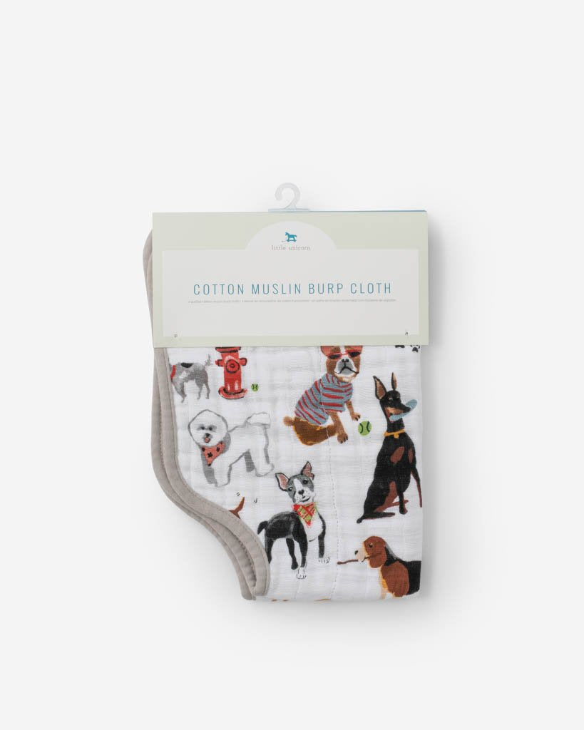 Woof Cotton Muslin Burp Cloth