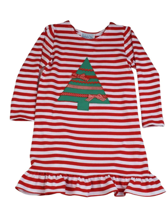 Red Stripe Tree Dress