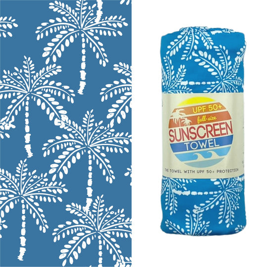 White Palm Full Size Towel UPF+50