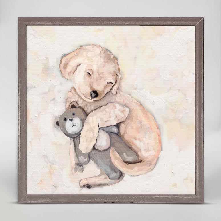 Best Friend Puppy & Bear Mini Framed Canvas