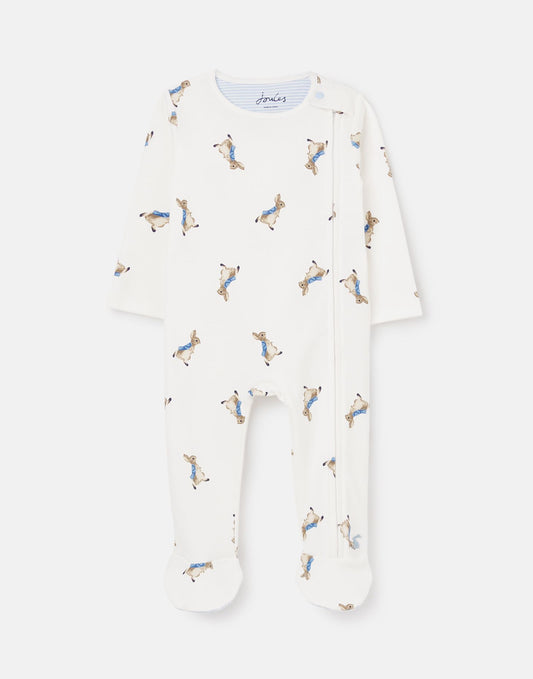 Peter Rabbit  Zippy Wht Organic Zip Footie