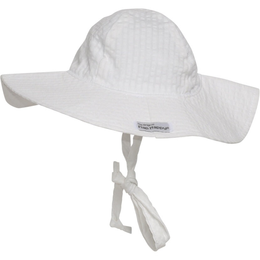 Vanilla Stripe Seersucker Floppy Hat