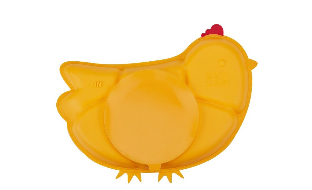 Chicken Silicone Suction Yellow Plate