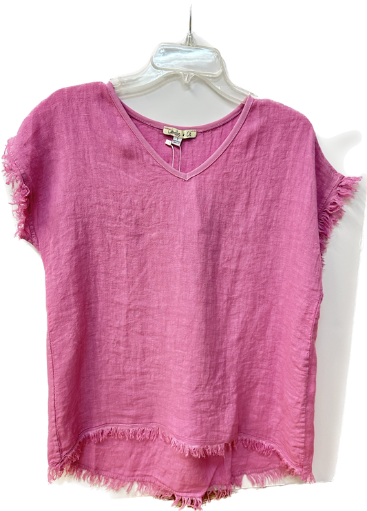 Pink Linen Camille Top