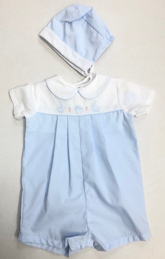 LB Bunny Peter Pan Collar Romper W/Hat