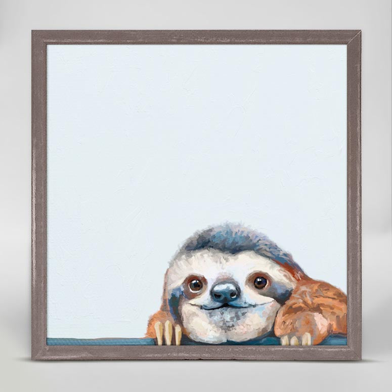 Peeking Sloth Mini Framed Canvas