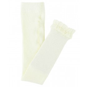 Ivory Footless Ruffle Tights