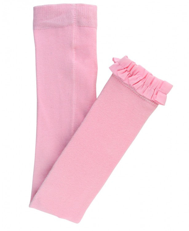 Pink Footless Ruffle Leggings
