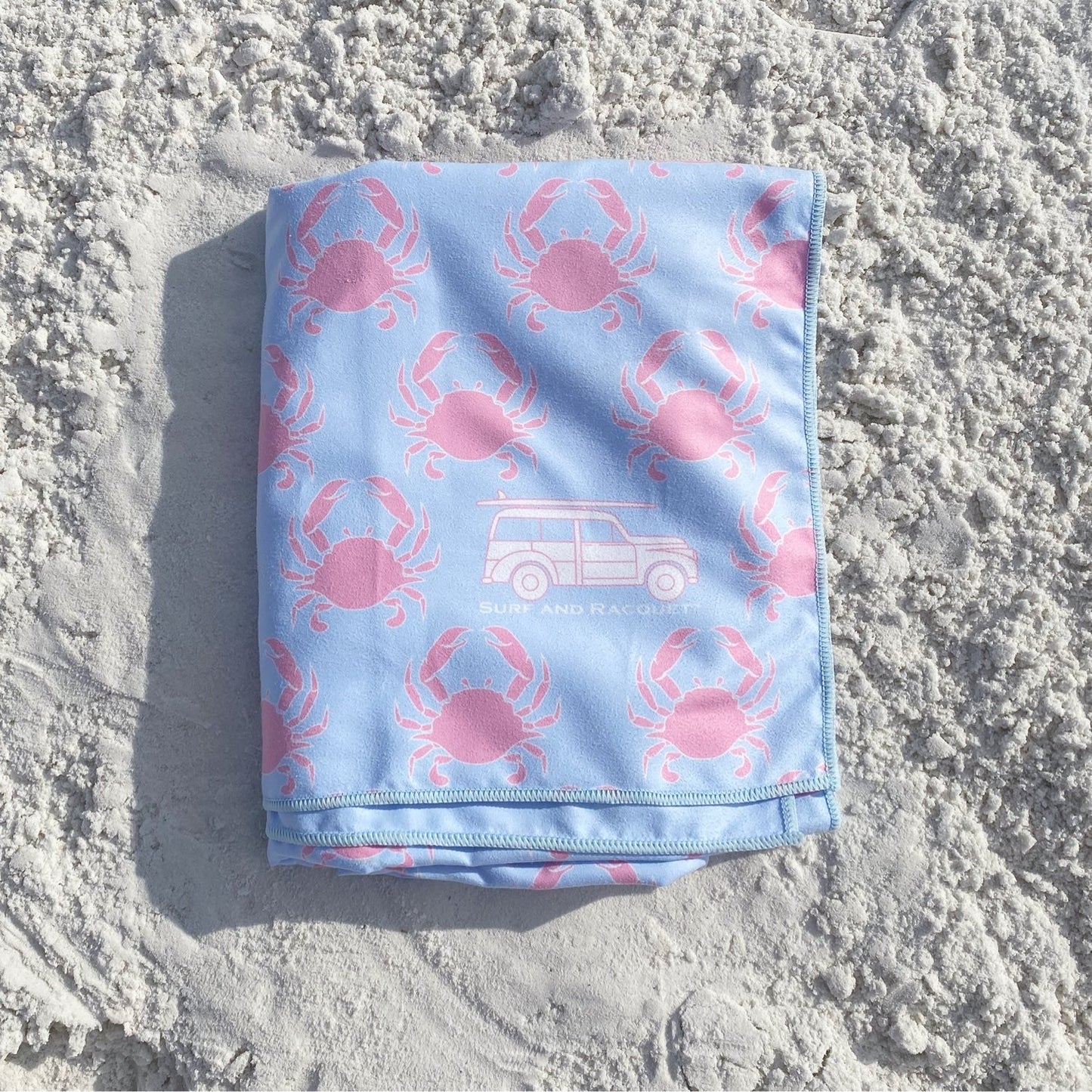 Crab Blue & Pink Quick Dry Towel