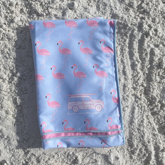 Flamingo Blue & Pink Quick Dry Towel