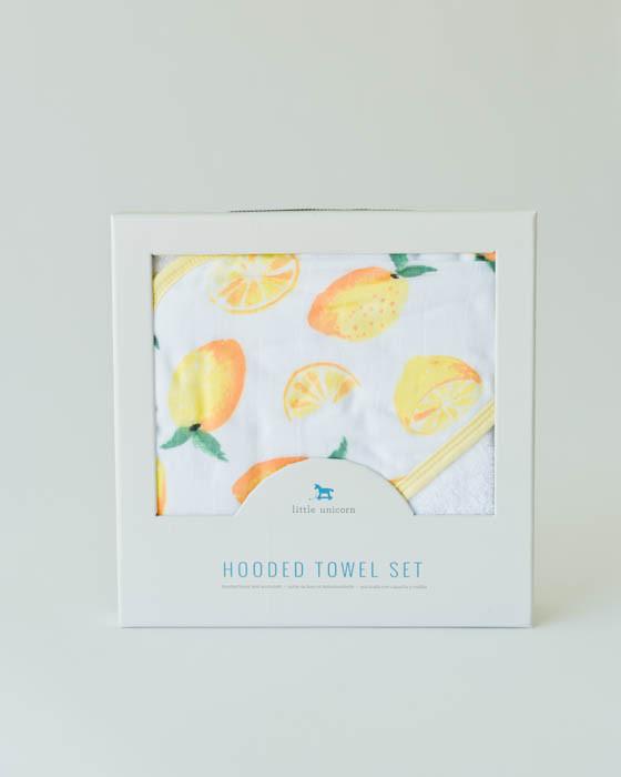 Lemon Hooded Towel & Washcloth