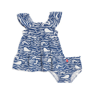 Whale Hello There Magnetic Dress & Diaper Cover