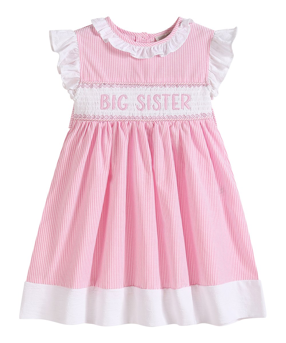 Pink Stripe Big Sister Dress